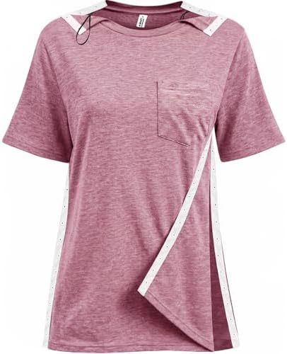 Women Shoulder Surgery Shirts for Women Tear Away Post Surgery Shirt for Men Full Snap Access Recovery Clothing by UCOVERIT