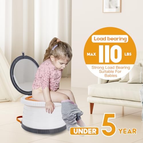 SunnySmile Portable Toilet for Kids,Portable Potty Seat for Toddler Travel,Travel Potty with Travel Bag, Applicable to Camping, Indoor/Outdoor Use, Includes 45 Replacement Bags (Grey) - Image 3
