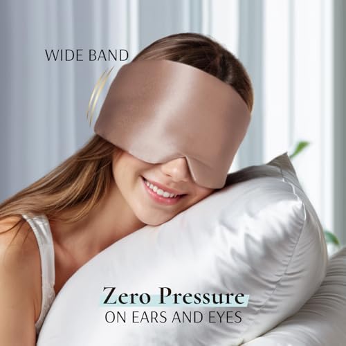 Zenssia 100% Mulberry Silk Sleep Mask Eye Mask for Men and Women, Taupe - Image 5