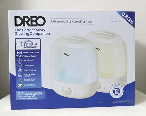 DREO Smart Humidifiers for Bedroom Baby, 30H & 28dB for Nursery | Top Fill Cool Mist Humidifiers, 1500+RGB Lights & Sleep Trainer, Air Humidifier for Plants, HM490，2-pack - Image 2