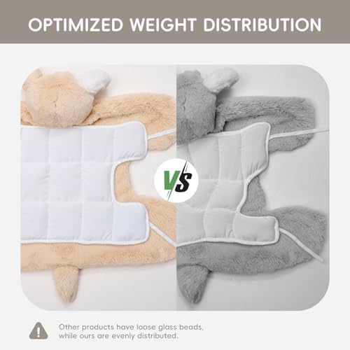 L'AGRATY Weighted Lap Pad for Kids 7 lbs, Sensory Needs Weighted Stuffed Animals Lap Blanket Soft Plush Hugging Sensory for Kids Teen Adults Removable Washable Cover - Image 4