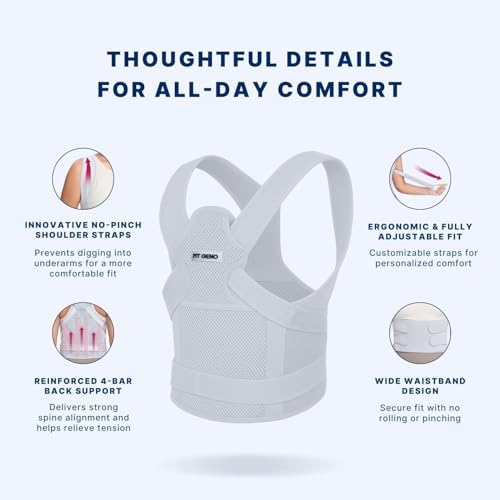 Fit Geno Posture Corrector for Women & Men, Back Shoulder Support Brace - Image 4
