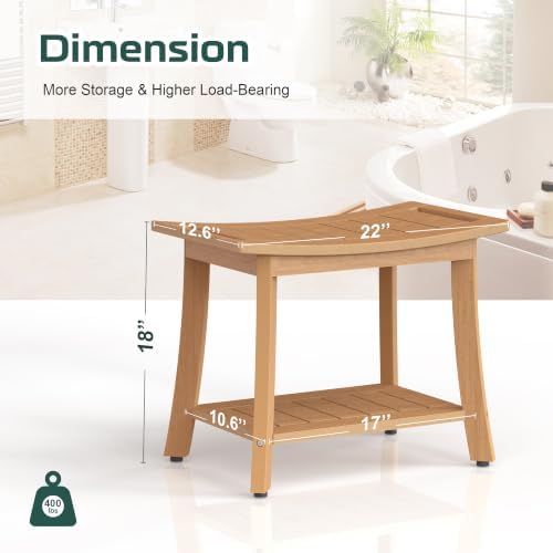 Waterproof HIPS Shower Bench for Inside Shower, Shower Stool, Brown - Image 3