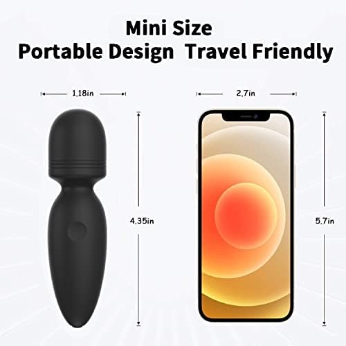 Mini Wand Massager,Small Cordless Handheld Massager with 10 Quiet Vibration Modes, Personal Handheld Rechargeable Massager for Neck Shoulder Back Body [4.35 * 1.18 inches] - Image 2