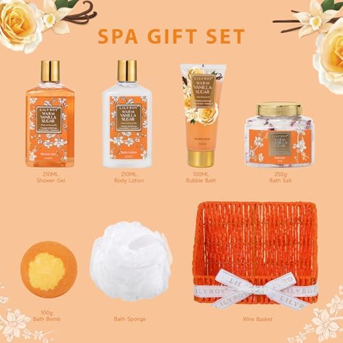 7Pcs Spa Gifts, Birthday Gifts, Perfect Vanilla Spa Gift Baskets for Women - Image 3