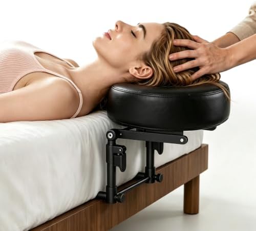 Massage Headrest for Bed, Massage Face Cradle at Home, Adjustable Bed Massage Head Holder for Sleeping Mattress, Face Down Pillow After Eye Surgery (Black) by Vercxlyra