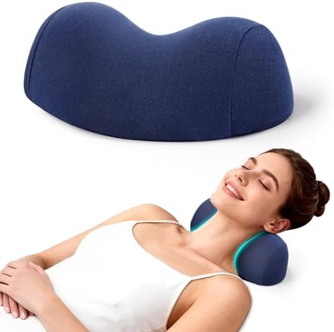 COMFYTHERA Small Neck Stretcher Pillow for Pain Relief, Soft Cervical Traction Device Neck Mild Support Pillow Memory Foam Cervical Neck Orthopedic Pillow for Tension Muscle Relax Relief (Dark Blue) by COMFYTHERA
