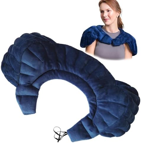 SunnyBay Weighted Shoulder Wrap, Microwavable Heating Pad, Navy Blue by SunnyBay