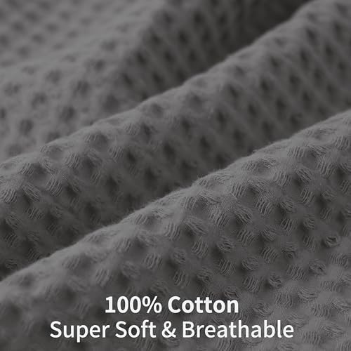 100% Egyptian Cotton Waffle Weave Pillowcases Standard Size 2 Pack - Image 3