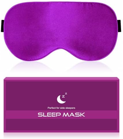 Silk Sleep Mask for Women - Soft Breathable Organic Natural Mulberry Silk Fabric Total Blackout Lightproof Eye Mask for Sleeping with Adjustable Straps for Travel Office Daily Nap and Gifts (Rose Red) by BLSSNZSleepEyeMask