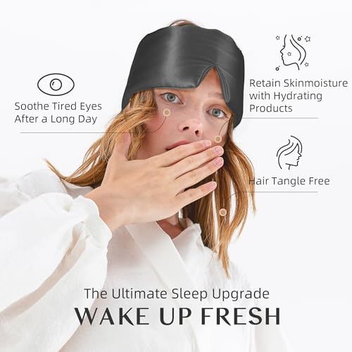 Silk Sleep Mask for Women and Men, Side Sleeper, 22 Momme Pure Mulberry Silk Total Blackout 100% Mulberry Eye Mask with Adjustable Headband Full Size, Eye Masks for Sleeping and Travel - Image 6