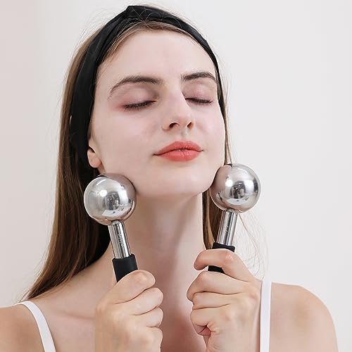 Pfefe 360 Rotating Ice Globes for Face & Eyes, Unbreakable Stainless Steel Cryo Sticks for Beauty Routines, Facials Cold Roller Colling Globes for Puffiness, Wrinkles, Dark Circles, Headaches - Image 5