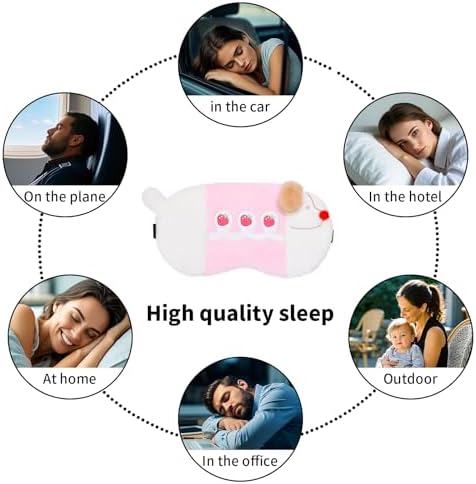 PERFECTSIGHT Sleep Eye Masks, Cute Sleep Eye Cover Lightweight Adjustable Eyeshade Mask Cover for Women Men Sleep Travel Nap, Strawberry Dachshund - Image 6