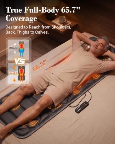 CuPiLo Full Body Massage Mat with Heat, 2026 Upgraded 66.5" Massage Pad - Image 4