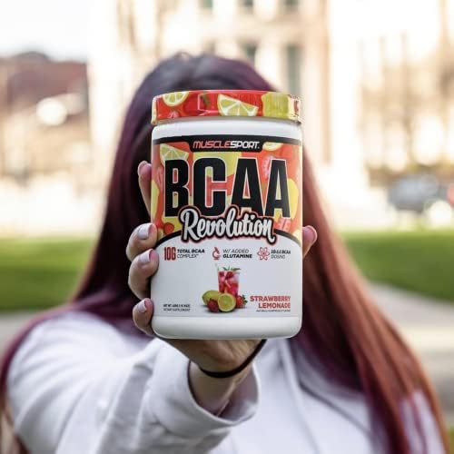 Musclesport BCAA Revolution Amino Acid Powder Supplement for Men & Women - Intra Workout Training Complex - Recovery Supplemen (Strawberry Lemonade, 30 Servings) - Image 2