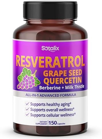 Sotalix Advanced Resveratrol 6-in-1 with Grape Seed & Quercetin, 150 Count by SOTALIX