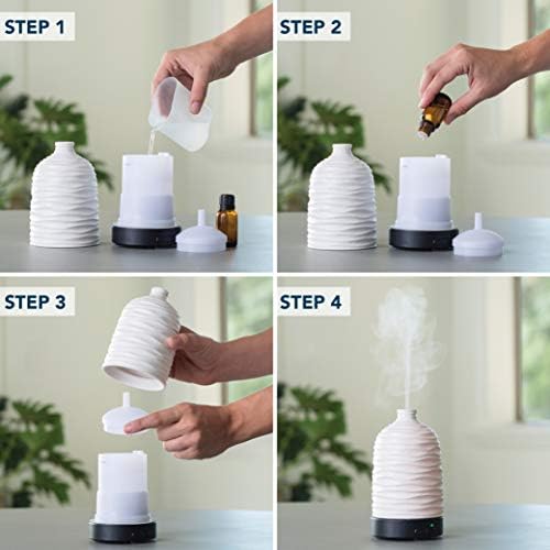 Airome Harmony Medium Essential Oil Diffuser|100 mL Humidifying Ultrasonic Aromatherapy Diffuser 8 Colorful LED Lights, Intermittent & Continual Mist, Auto Shut-Off - Image 4