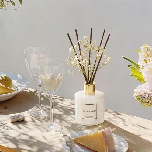 COCORRÍNA Reed Diffuser - Fresh Linen 6.7 fl oz Reed Diffuser with Sticks, Home Bedrrom Bathroom Shelf Decor - Image 4