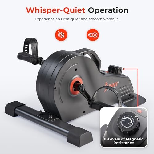 Sunny Health & Fitness 2-in-1 Smart Magnetic Pedal Exerciser, Compact Indoor Under-Desk Mini Exercise Bike for Full Body Cardio Workout and Physical Therapy, Free SunnyFit Training App Connection - Image 4