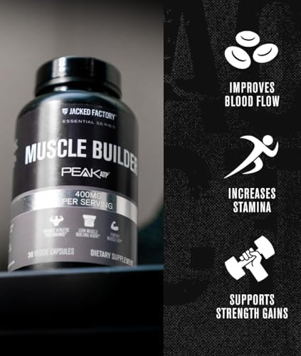 Jacked Factory Essentials Muscle Builder - ATP Muscle Builder for Men with Peak ATP to Support Muscle Gain, Enhance Athletic Performance, & Increase Strength - 30 Capsules - Image 5