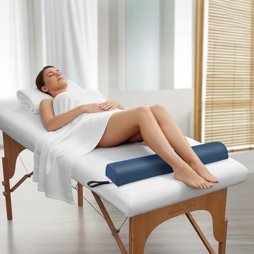 Saloniture Half Round Massage Table Bolster Pillow Pad - 26 x 6 x 3 Inch - Blue - Image 5