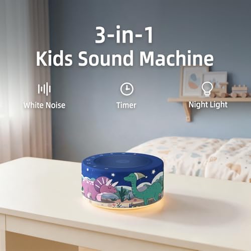 Kipcush White Noise Machine for Baby & Adults, Sleep Sound Machine with 30 Soothing Sounds, 8-Color Night Light, Memory Function, White Noise for Sleeping, Nursery, Office, Travel, Relaxation - Image 2