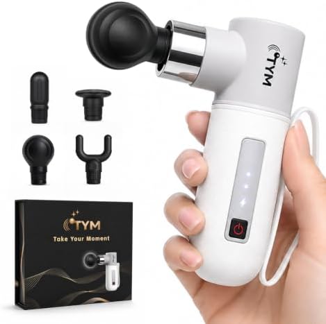 Percussion Massage Gun Deep Tissue, 4 Heads, Mini Muscle Massager by Unknown
