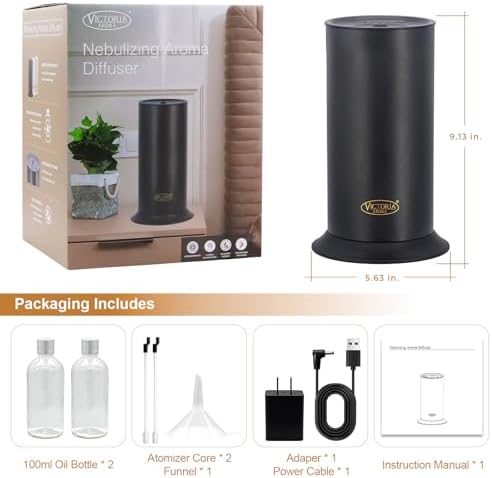 Victoria Aroma Waterless Essential Oil Diffuser (Matte Black) - Image 5