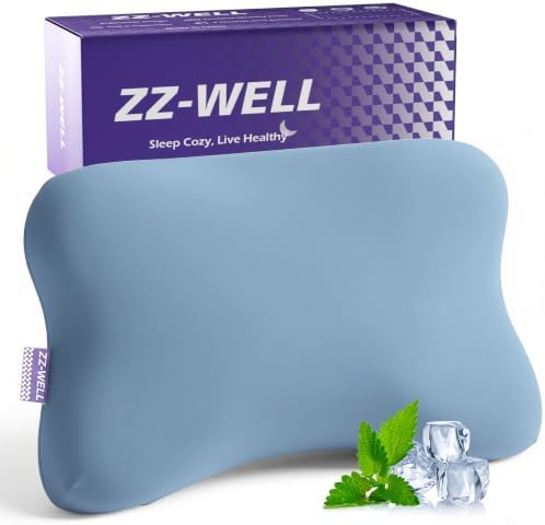 ZZ-WELL Side Sleeper Pillow - Patented Cervical Neck Pillow for Sleeping with Cooling Cover - High Loft Heavy Density Memory Foam Pillows for Side Sleepers & Broad Shoulders Adults (Blue) by ZZ-WELL