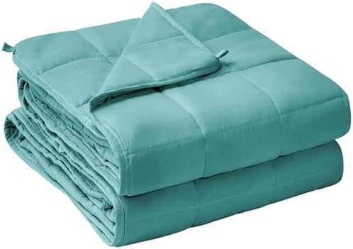 yescool Weighted Blanket for Adults (20 lbs, 48" x 72", Teal) Cooling Heavy Blanket for Sleeping Perfect for 190-210 lbs, Twin Size Breathable Blanket with Premium Glass Bead, Machine Washable by yescool