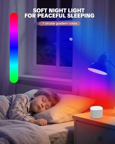Travel White Noise Sound Machine 20 Sounds, Portable Sound Machine for Adults Sleep, Mini Sleep Aid with Adjustable Volume, 3 Timers, Colorful Night Light, Rechargeable for Baby, Home, Registry Gift - Image 5