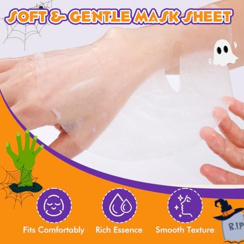 60 Pack Bulk Halloween Face Mask, Sheet Facial Mask for Halloween Gifts - Image 4