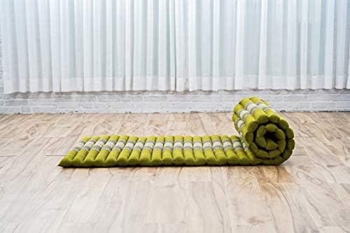 Leewadee - Foldable Floor Mattress - Japanese Roll Up Futon -Trifold Tatami Mat- Guest Floor Bed - Camping Mattress - Thai Massage Mat, Kapok Filled, 75 x 20 inches, Green - Image 6