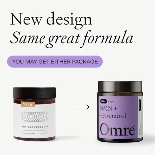 OMRE NMN + Resveratrol Supplement 99% Purity for Cellular Energy, NAD+ Boost | Highly Bioavailable Nicotinamide Mononucleotide Supplement Resveratrol 500mg & NMN 500mg, Made in USA, 60 Capsules - Image 3
