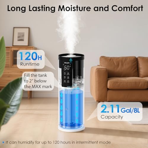 Home Humidifier for Large Room, 2.11Gal Cool Mist Top Fill,120H - Image 2