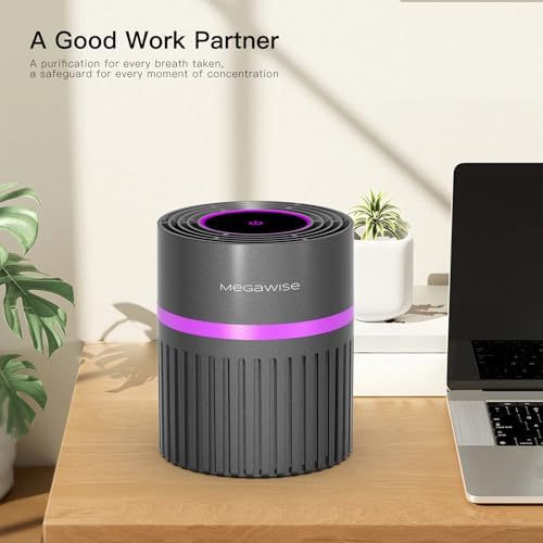 MEGAWISE H13 HEPA Air Purifier for Home & Office, Desktop Air Cleaner with True HEPA Filter, Ultra-Quiet, Compact Design – EPI810 (Black, No Light) - Image 4