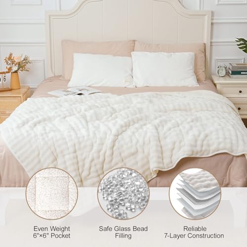 Cottonblue Weighted Blanket 25lbs for Adults Queen Size 60"x80" Soft Fleece - Image 4