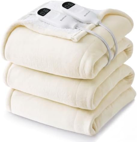 Bedsure Heated Blanket Queen Size, Dual Control Electric Blanket, Ivory by Unknown