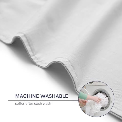 YnM Exclusive Cotton Duvet Cover for Weighted Blankets with 16 Strings (Light Grey, 88"x104") - Image 5