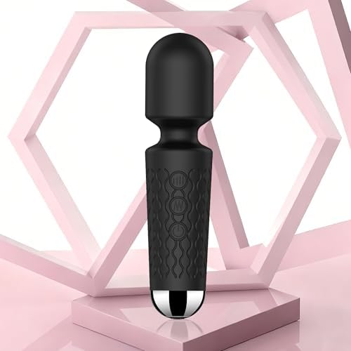 Handheld Cordless Mini Massager, Powerful Quiet with Waterproof, 20 Modes & 8 Speeds Vibration Wand for Back Neck Shoulders, Muscle Soreness Relief & Recovery (Black) by BitOffun%EF%BC%8DPersonalMassager