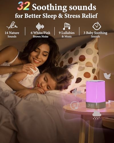 5 in 1 Sound Machine for Sleep,Alarm Clock & Night Light,Bluetooth Speaker - Image 3