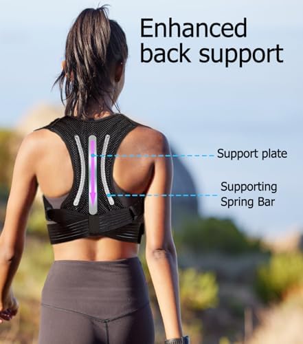 Posture Corrector for Women & Men Adjustable Lightweight Upper Back Brace Support Improve Posture Support Belt for Scoliosis Pain Relief From Shoulder Back Correct Hunchback（Black,X-Large） - Image 2