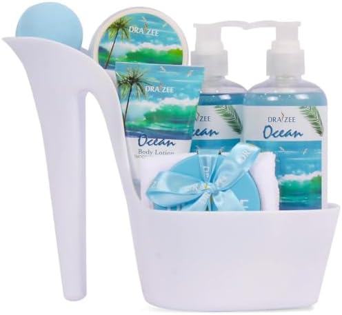 Draizee Heel Shoe Spa Gift Basket for Women, 8 Pc Ocean Scented Gift Set by Draizee