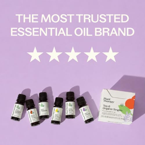 Plant Therapy Top 6 USDA Organic Essential Oil Set for Diffusion & Topical - Image 4