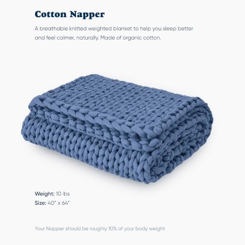 Bearaby Cotton Hand-Knit Weighted Blankets for Adults - Chunky Knit Blanket - Image 2