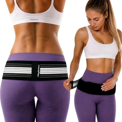 PlayActive Sacroiliac SI Joint Hip Belt - Lower Back Support Brace for Men and Women Braces Pain Pelvic Trochanter Sciatica Pelvis Lumbar Relief (XL-XXL) by PlayActive