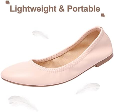 LM Women's Ballet Flats Round Toe Slip On Flats Shoes Casual Dress Shoes Foldable Portable Travel Ballet Flat - Image 3
