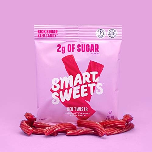 SMART Sweets RED Twists 4 Pack Healthier Version of TWIZLERS 92% Less Sugar 12 Grams of Fiber Plant Based Vegan Keto Friendly ONLY 110 Calories and 2 g Sugar - Image 2