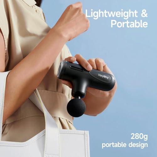 HEYCHY Mini Massage Gun Deep Tissue Muscle Massager Adjustable Depth, Black - Image 5