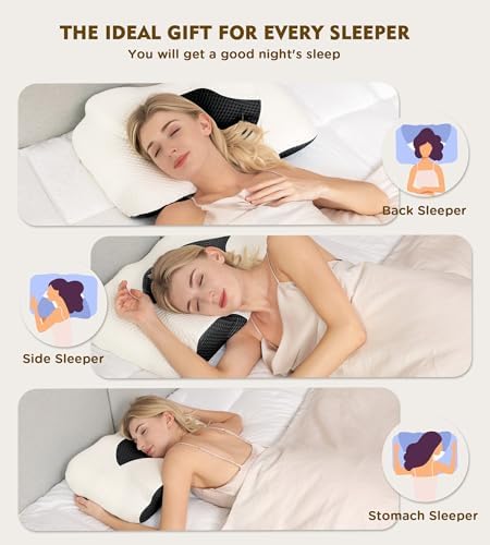 Osteo Cervical Pillow for Neck Pain Relief, Hollow Design Odorless Memory Foam Pillows with Cooling Case, Adjustable Orthopedic Bed Pillow for Sleeping, Support for Side Back Sleepers - Image 7